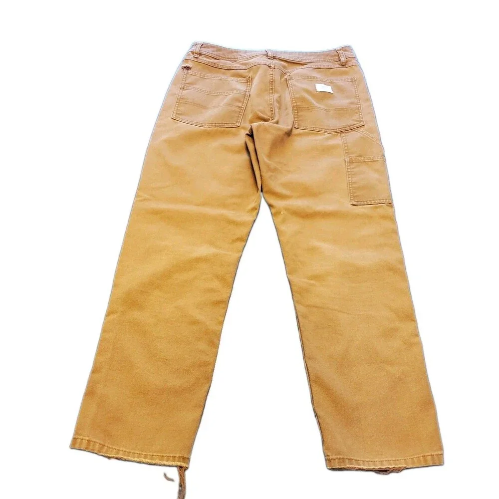 REI Co-op Trailsmith Pants Mens Brown Dbl Knee Canvas Hiking Workwear 32